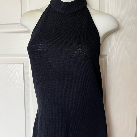 St John Collection By Marie Gray Black Knit Halter Top Dress Sz 6 - Picture 3 of 6